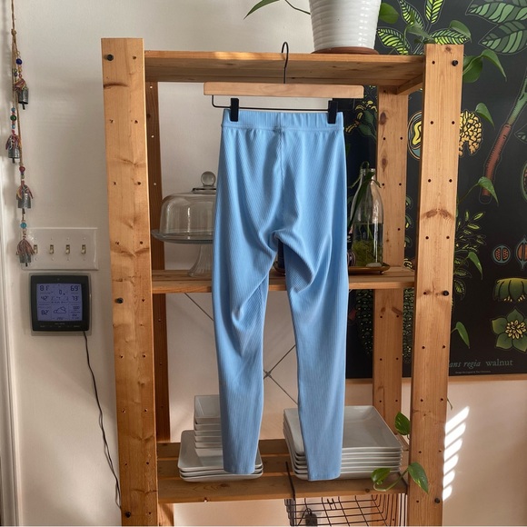 ALO Yoga Light Blue Ribbed High-Waist 7/8 Blissful Legging XXS - Picture 6 of 14